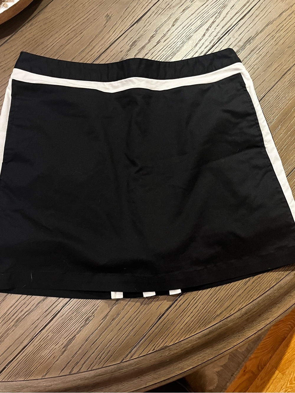 Adidas Black A-Line Mini Skirt skort with shorts White Trim - Women